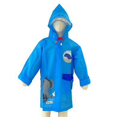Rain Mavi Unisex Eğlenceli Desenli Çocuk Yağmurluk