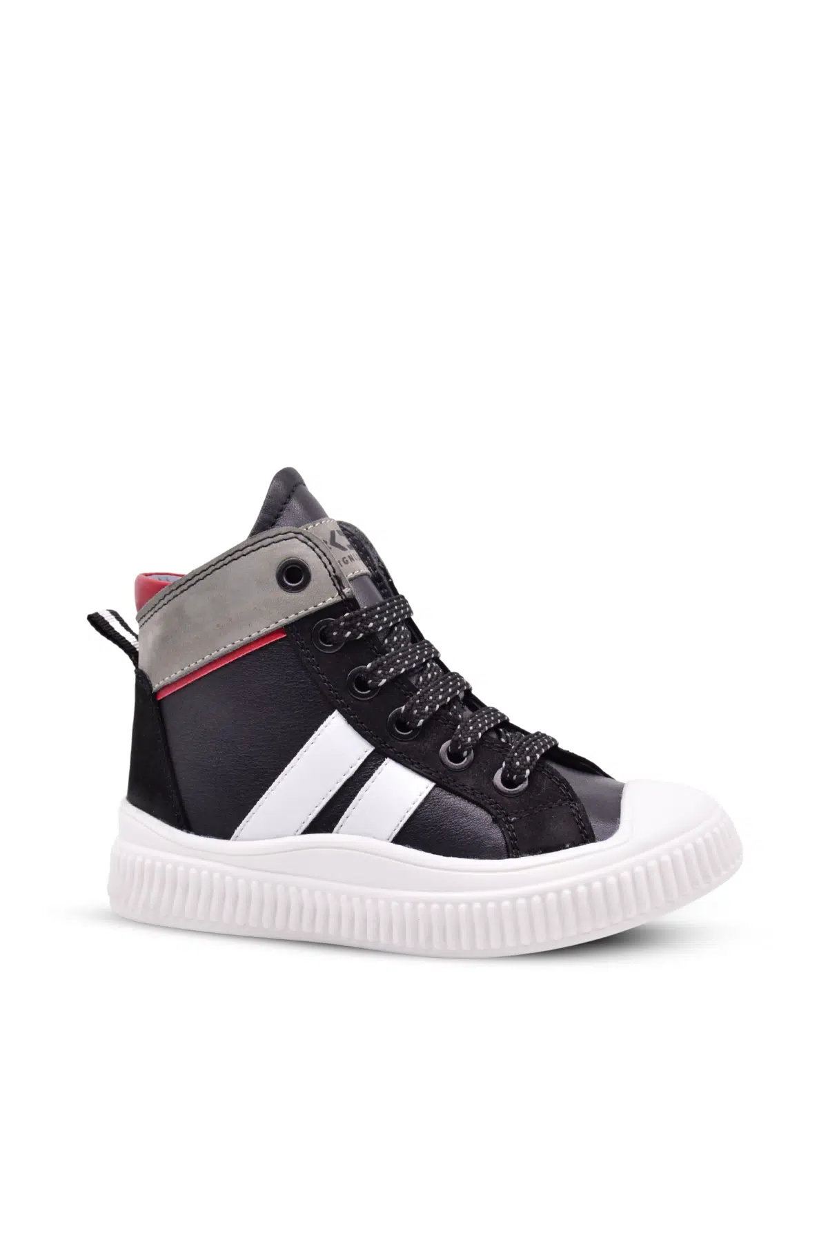 Aston Erkek Çocuk Hakiki Deri Bağcıklı Ve Fermuarlı Siyah Renk Bot