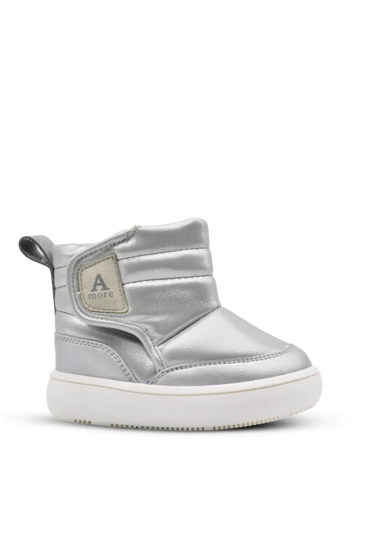 Maya İçi Peluş Kürklü Kız Bebek Bot Gümüş Rengi