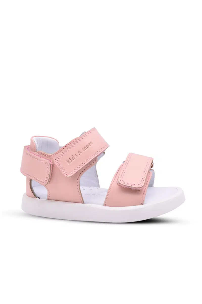 Nova Kız Çocuk Hakiki Deri Pudra Pembe Sandalet