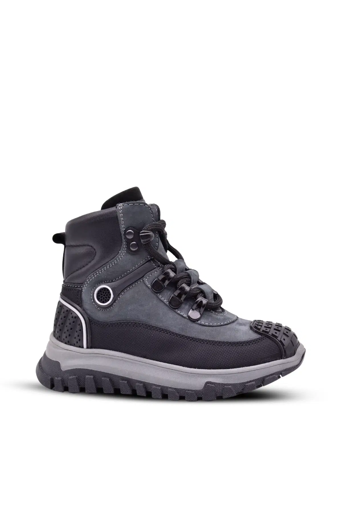 Otto Erkek Çocuk Soğuk Havaya Ve Suya Dayanıklı Hakiki Deri Füme Rengi Kışlık Bot